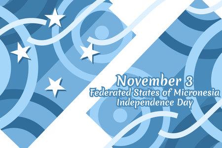 November 3, Independence Day of Federated States of Micronesia vector illustration. Suitable for greeting card, poster and banner.のイラスト素材