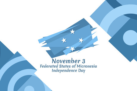 November 3, Independence Day of Federated States of Micronesia vector illustration. Suitable for greeting card, poster and banner.のイラスト素材