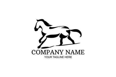 Horse Company Logo Vector Illustration. Suitable for business company, modern company, etc.のイラスト素材