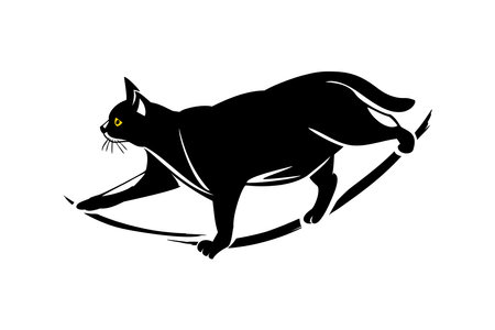 Cute simple cat drawing. Vector illustration. simple cute animal  character.のイラスト素材