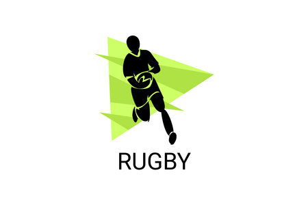Rugby sport vector simple icon. playing rugby. sport pictogram, vector illustration.のイラスト素材