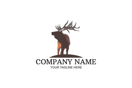 Deer animal Company Logo Vector Illustration. Suitable for business company, modern company, etc.のイラスト素材