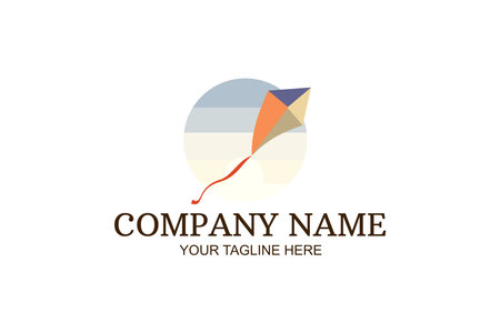 flying kite  Company Logo Vector Illustration. Suitable for business company, modern company, etc.のイラスト素材
