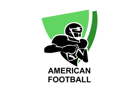 American football sport vector line icon. American football player. sport pictogram, vector illustration.のイラスト素材