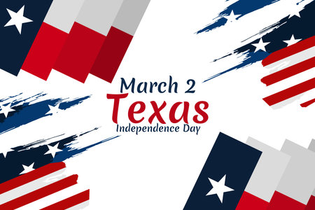 March 2, Independence day of Texas vector illustration. Suitable for greeting card, poster and banner.のイラスト素材