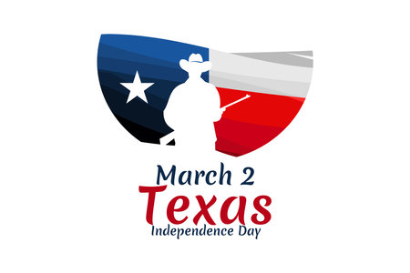 March 2, Independence day of Texas vector illustration. Suitable for greeting card, poster and banner.のイラスト素材