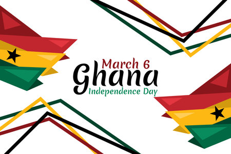 March 6, Independence Day of Ghana vector illustration. Suitable for greeting card, poster and banner.のイラスト素材