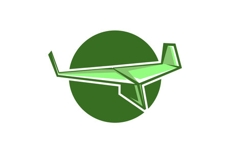paper plane and origami airplane icon simple origami aircraft icon vector illustrationのイラスト素材