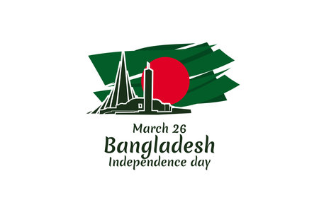 March 26, Independence day of Bangladesh Vector Illustration. Suitable for greeting card, poster and banner.のイラスト素材