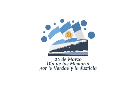 Translation: March 24, Day of Remembrance for Truth and Justice   vector illustration. National holiday of Argentina. Suitable for greeting card and poster.のイラスト素材