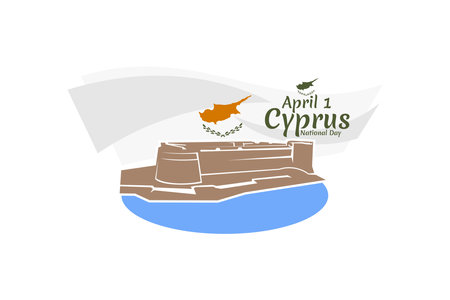 April 1, National day of Cyprus vector illustration. Suitable for greeting card, poster and banner.のイラスト素材