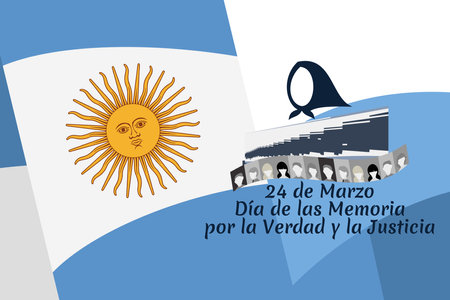 Translation: March 24, Day of Remembrance for Truth and Justice   vector illustration. National holiday of Argentina. Suitable for greeting card and poster.のイラスト素材