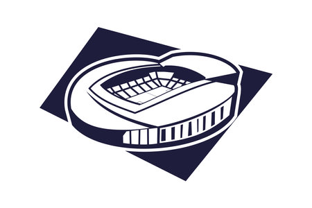 Simple football stadium icon, Sport icon, flat, football stadium vector icon. vector illustration.のイラスト素材