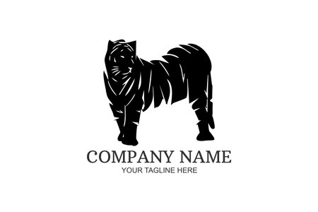 Tiger head logo vector illustration.Suitable for business company, modern company, etc.のイラスト素材