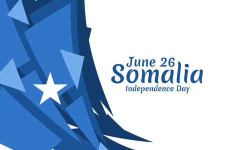 June 26, Independence day of Somalia vector illustration. Suitable for greeting card, poster and bannerのイラスト素材