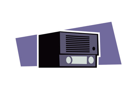 vintage radio. Retro radio. vector illustration  isolated on background. Simple radio icon Vector illustration, EPS10. - Vector.のイラスト素材