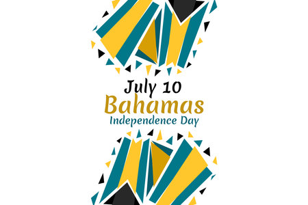 July 10, Independence Day of Bahamas vector illustration. Suitable for greeting card, poster and banner.のイラスト素材