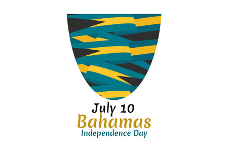 July 10, Independence Day of Bahamas vector illustration. Suitable for greeting card, poster and banner.のイラスト素材