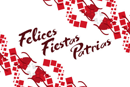 Translate: Happy Independence day (felices fiestas patrias).  July 28, Independence day of Peru vector illustration. Suitable for greeting card, poster and banner.のイラスト素材