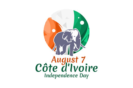 August 7, Independence day of CÃ´te d'Ivoire vector illustration. Suitable for greeting card, poster and banner.のイラスト素材