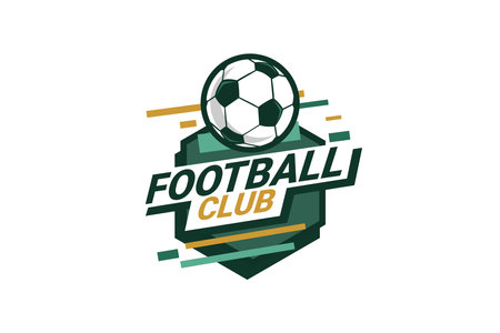 Soccer Logo or football club sign Badge. Football logo with shield background vector design. Vector illustration.のイラスト素材