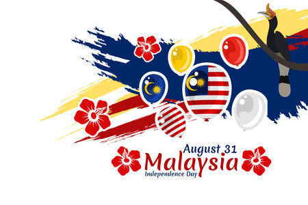 August 31, Independence day of Malaysia vector illustration. Suitable for greeting card, poster and banner.のイラスト素材