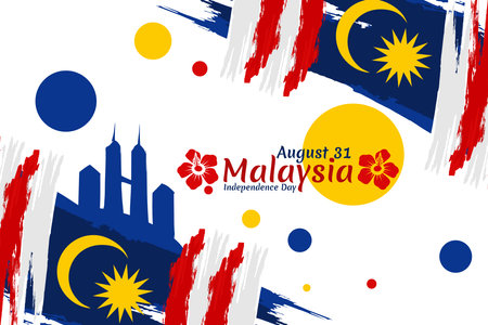 August 31, Independence day of Malaysia vector illustration. Suitable for greeting card, poster and banner.のイラスト素材