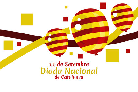 Translate: September 11, National day of Catalonia. vector illustration.  Suitable for greeting card, poster and banner.のイラスト素材
