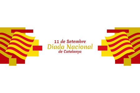 Translate: September 11, National day of Catalonia. vector illustration.  Suitable for greeting card, poster and banner.のイラスト素材