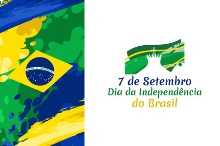 Translate: September 7, Independence Day. Independence of Brazil vector illustration. Suitable for greeting card, poster and banner.のイラスト素材
