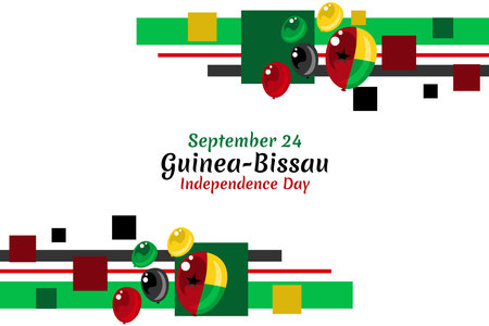 September 24, Happy Guinea-Bissau Independence Day Vector illustration. Suitable for greeting card, poster and banner.のイラスト素材