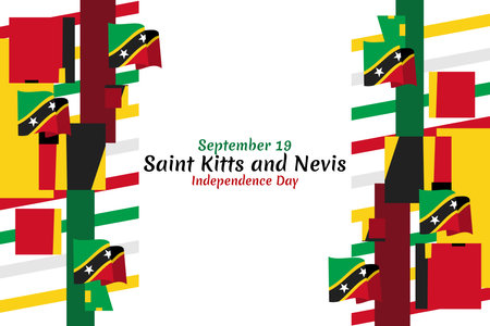 September 19, Independence Day of Saint Kitts and Nevis. vector illustration. Suitable for greeting card, poster and banner.のイラスト素材