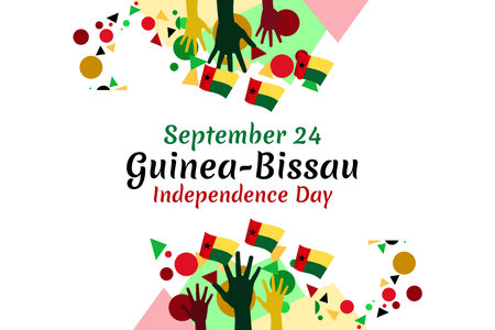 September 24, Happy Guinea-Bissau Independence Day Vector illustration. Suitable for greeting card, poster and banner.のイラスト素材