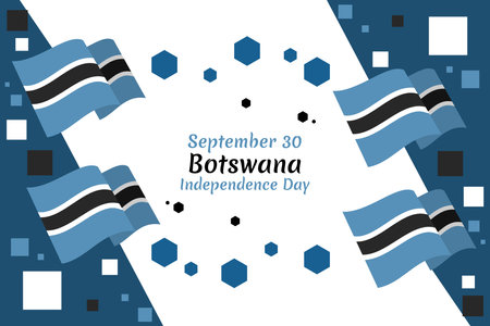 September 30, Independence Day of Botswana. vector illustration. Suitable for greeting card, poster and banner.のイラスト素材
