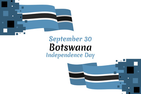 September 30, Independence Day of Botswana. vector illustration. Suitable for greeting card, poster and banner.のイラスト素材