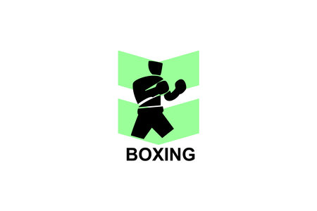 Boxing sport vector line icon. sportsman, practice boxing stance. sport pictogram illustration.のイラスト素材