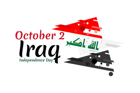 October 3, Happy Iraq National Day Vector illustration. Suitable for greeting card, poster and banner.のイラスト素材