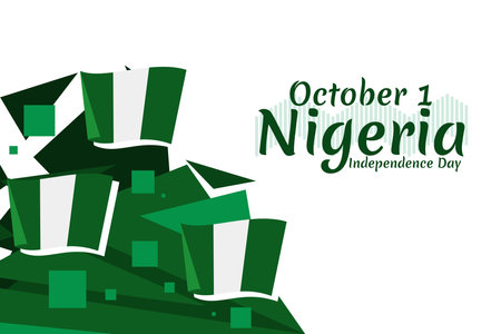 October 1, Nigeria Independence Day vector illustration. Suitable for greeting card, poster and banner.のイラスト素材