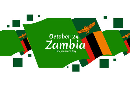 October 24, Independence Day of Zambia vector illustration. Suitable for greeting card, poster and banner.のイラスト素材