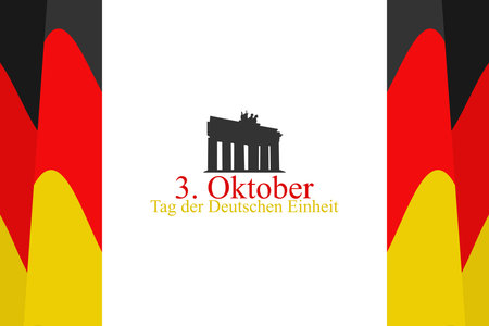 Translation: October 3, German Unity Day, vector illustration.  Suitable for greeting card, poster and banner.のイラスト素材