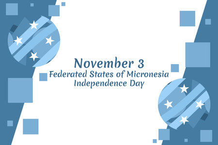 November 3, Independence Day of Federated States of Micronesia vector illustration. Suitable for greeting card, poster and banner.のイラスト素材