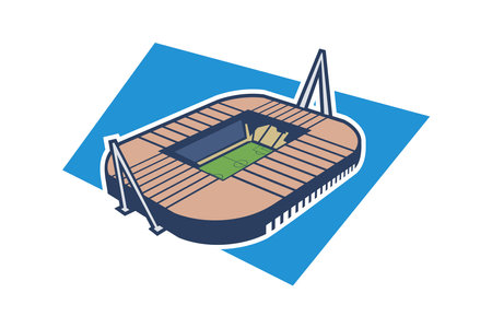 Simple football stadium icon, Sport icon, flat, football stadium vector icon. vector illustration.のイラスト素材