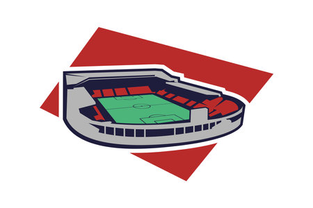 Simple football stadium icon, Sport icon, flat, football stadium vector icon. vector illustration.のイラスト素材
