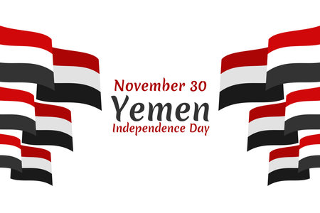 November 30, Independence Day of Yemen vector illustration. Suitable for greeting card, poster and banner.のイラスト素材