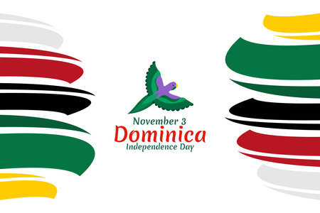 November 3, Independence Day of Dominica vector illustration. Suitable for greeting card, poster and banner.のイラスト素材