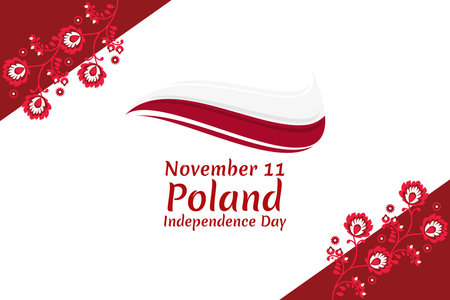 November 11, Happy Independence Day of Poland vector illustration. Suitable for greeting card, poster and banner.のイラスト素材
