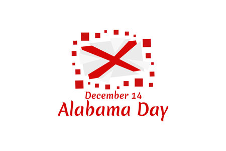 December 14, Alabama Day vector illustration. Suitable for greeting card, poster and banner.のイラスト素材