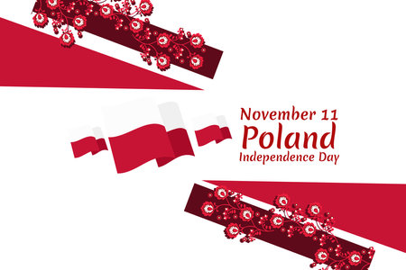 November 11, Happy Independence Day of Poland vector illustration. Suitable for greeting card, poster and banner.のイラスト素材