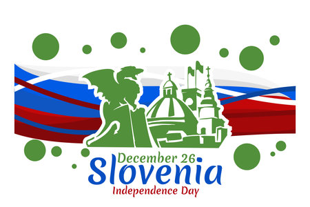 December 26, Independence day of Slovenia vector illustration. Suitable for greeting card, poster and banner.のイラスト素材