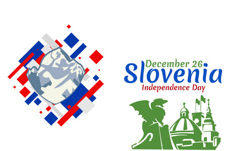 December 26, Independence day of Slovenia vector illustration. Suitable for greeting card, poster and banner.のイラスト素材
